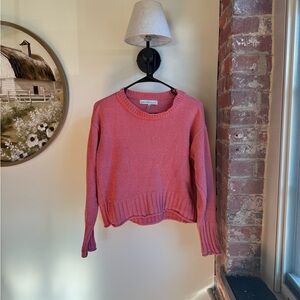 Stylish Coral Crew Neck Sweater